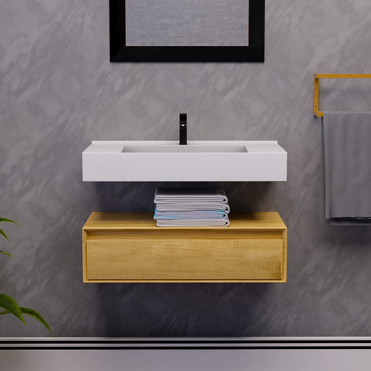 Alysa 36" Floating Bathroom Vanity Set with FLX16 Acrylic Sink