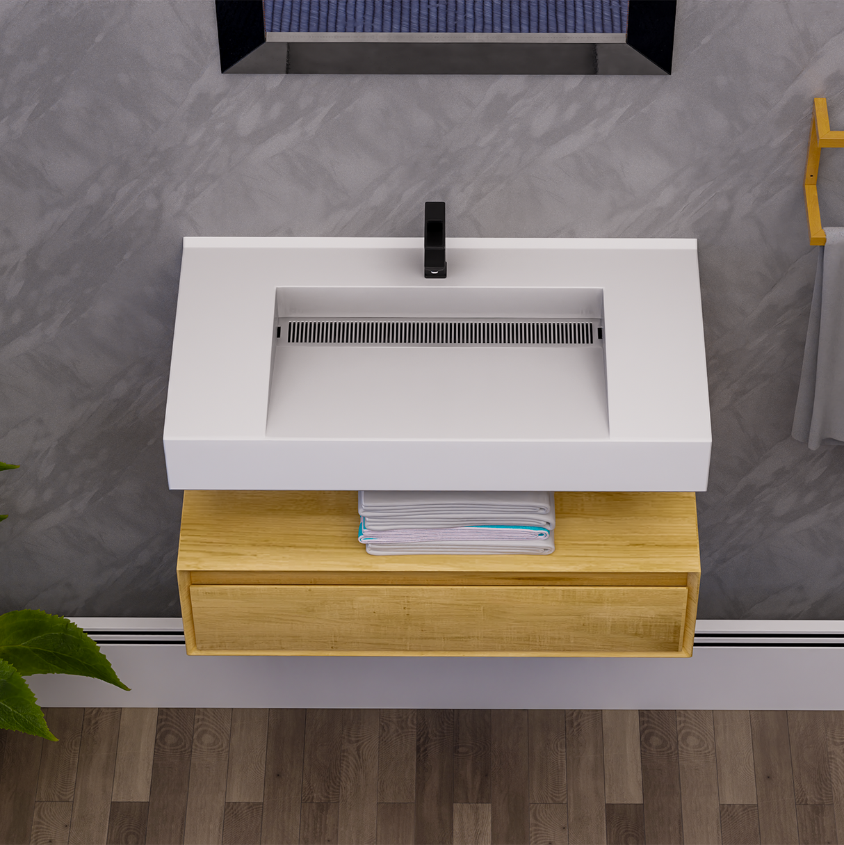 Alysa 36" Floating Bathroom Vanity Set with FLX16 Acrylic Sink