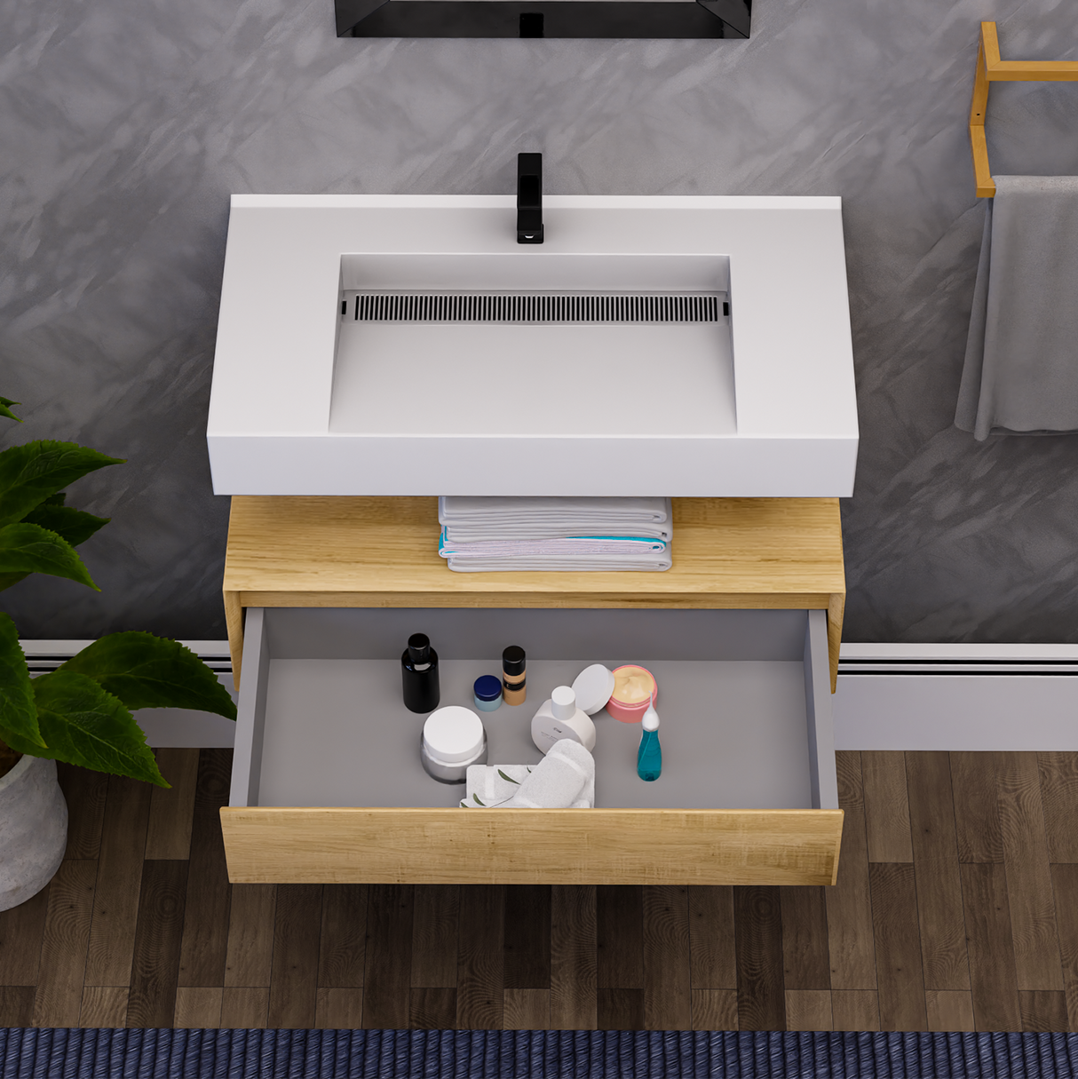 Alysa 36" Floating Bathroom Vanity Set with FLX16 Acrylic Sink