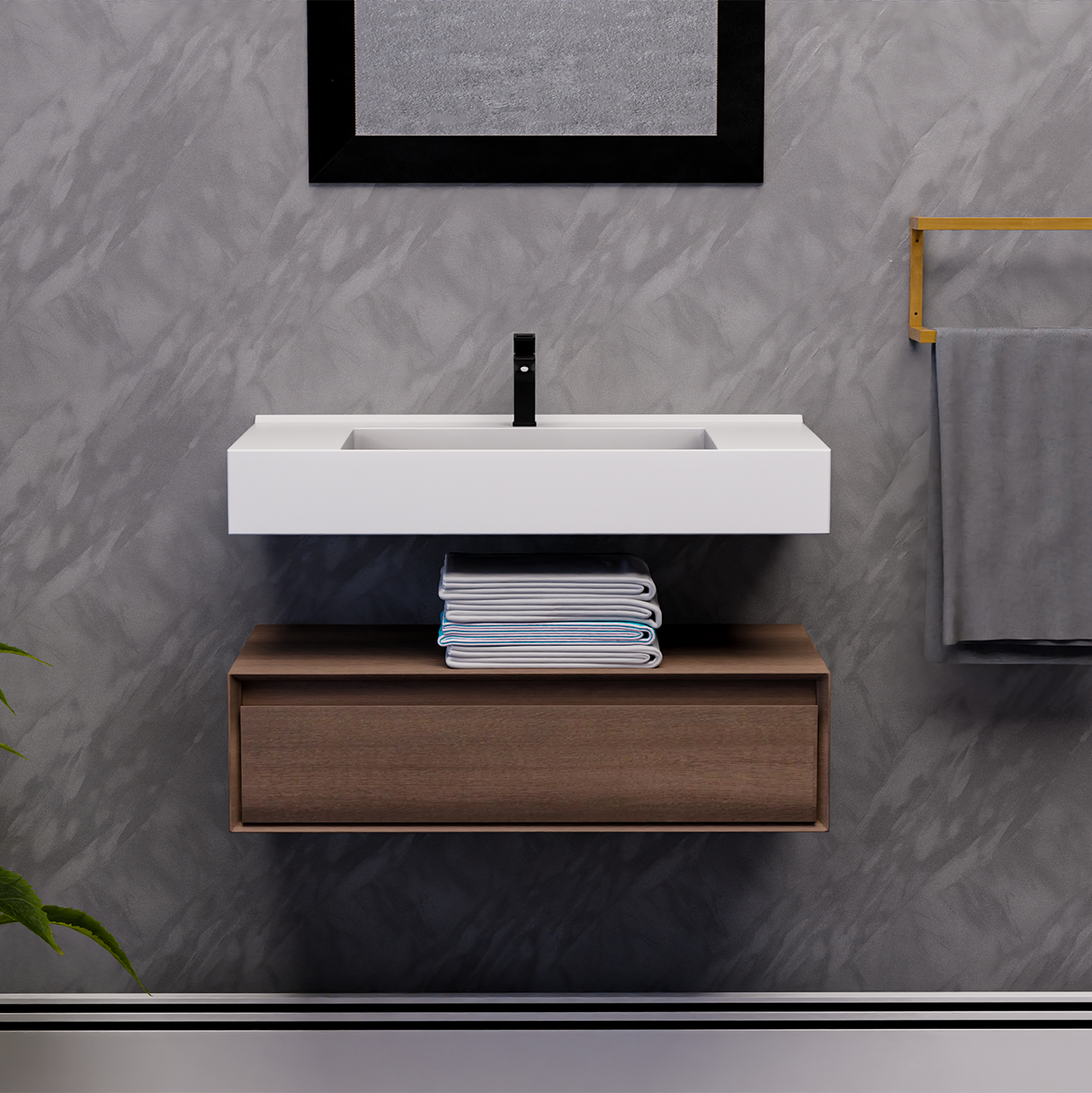 Alysa 36" Floating Bathroom Vanity Set with FLX16 Acrylic Sink