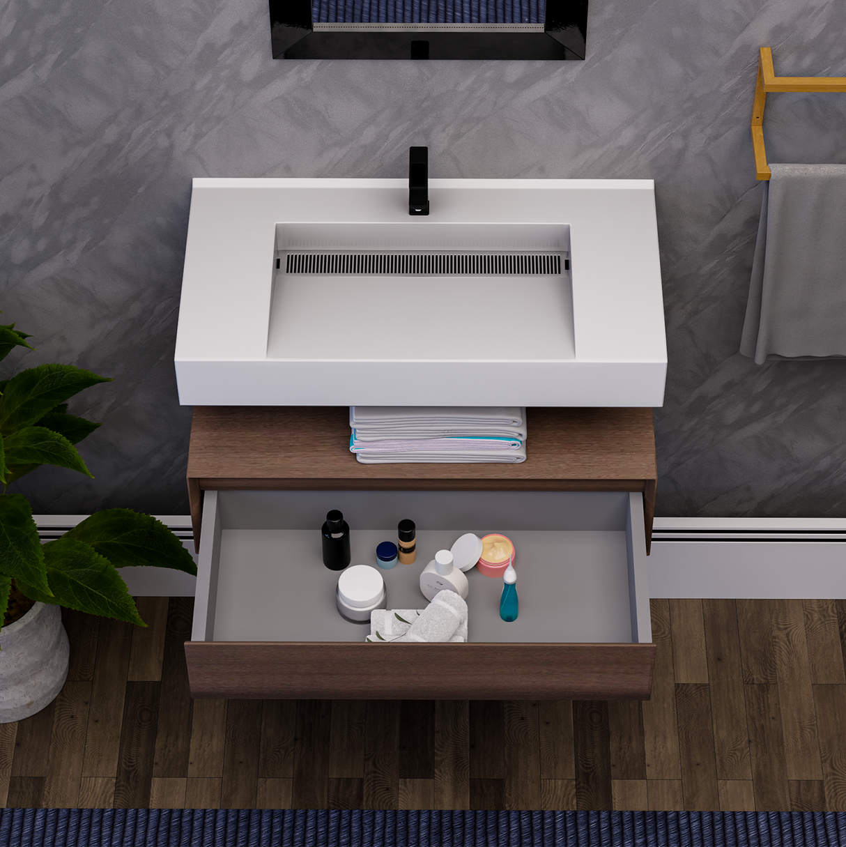 Alysa 36" Floating Bathroom Vanity Set with FLX16 Acrylic Sink