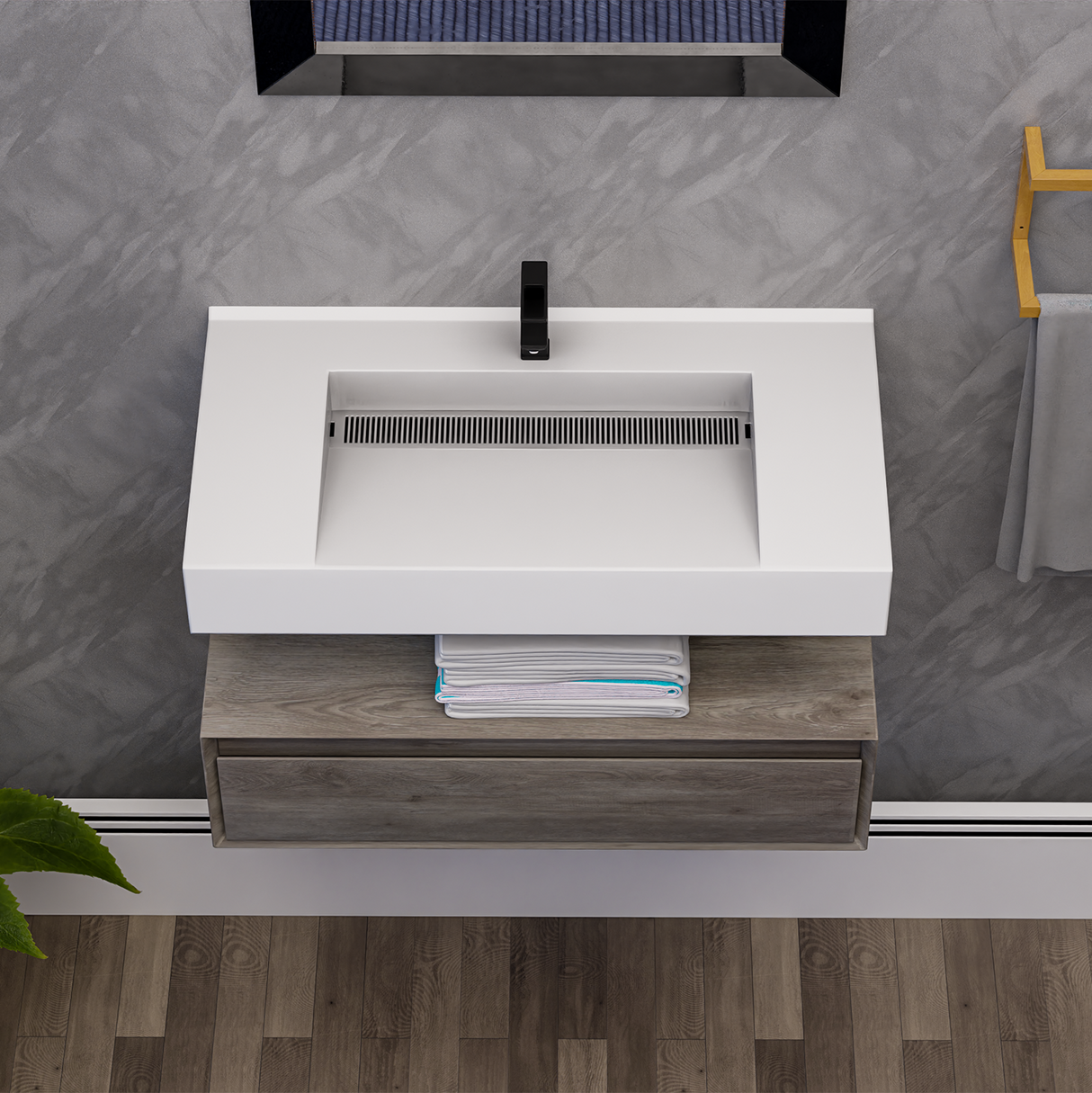 Alysa 36" Floating Bathroom Vanity Set with FLX16 Acrylic Sink