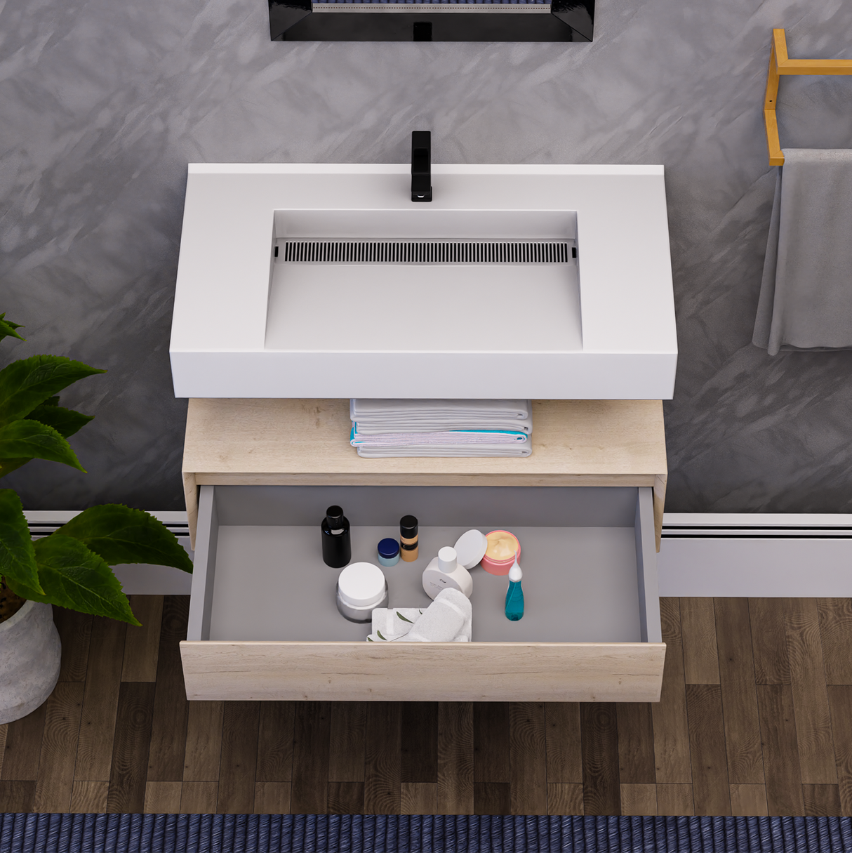 Alysa 36" Floating Bathroom Vanity Set with FLX16 Acrylic Sink