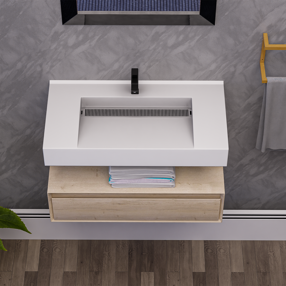 Alysa 36" Floating Bathroom Vanity Set with FLX16 Acrylic Sink