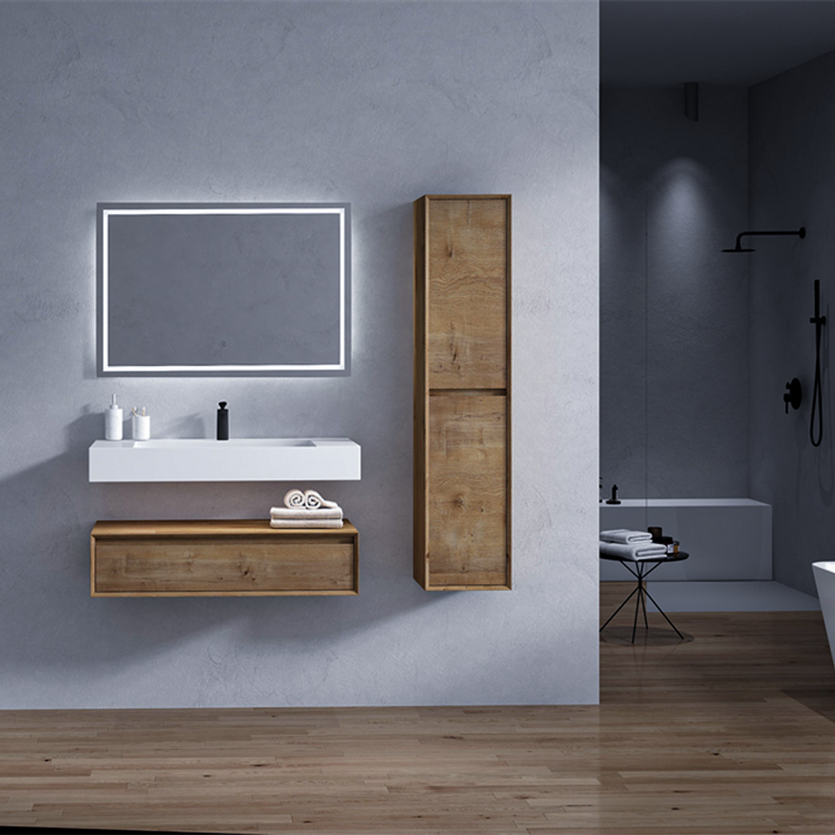 Alysa 42" Floating Bathroom Vanity Set with FLX16 Acrylic Sink