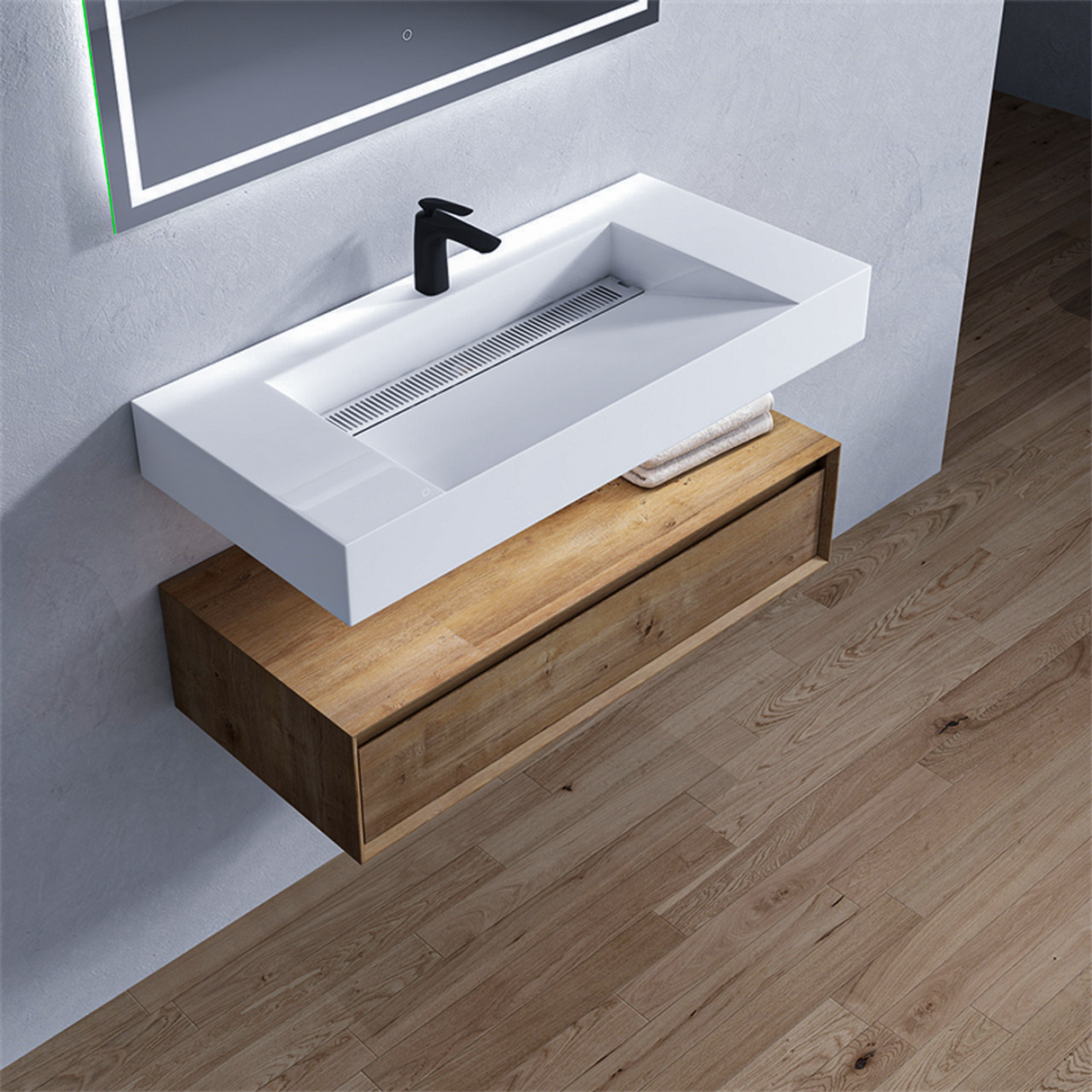 Alysa 42" Floating Bathroom Vanity Set with FLX16 Acrylic Sink