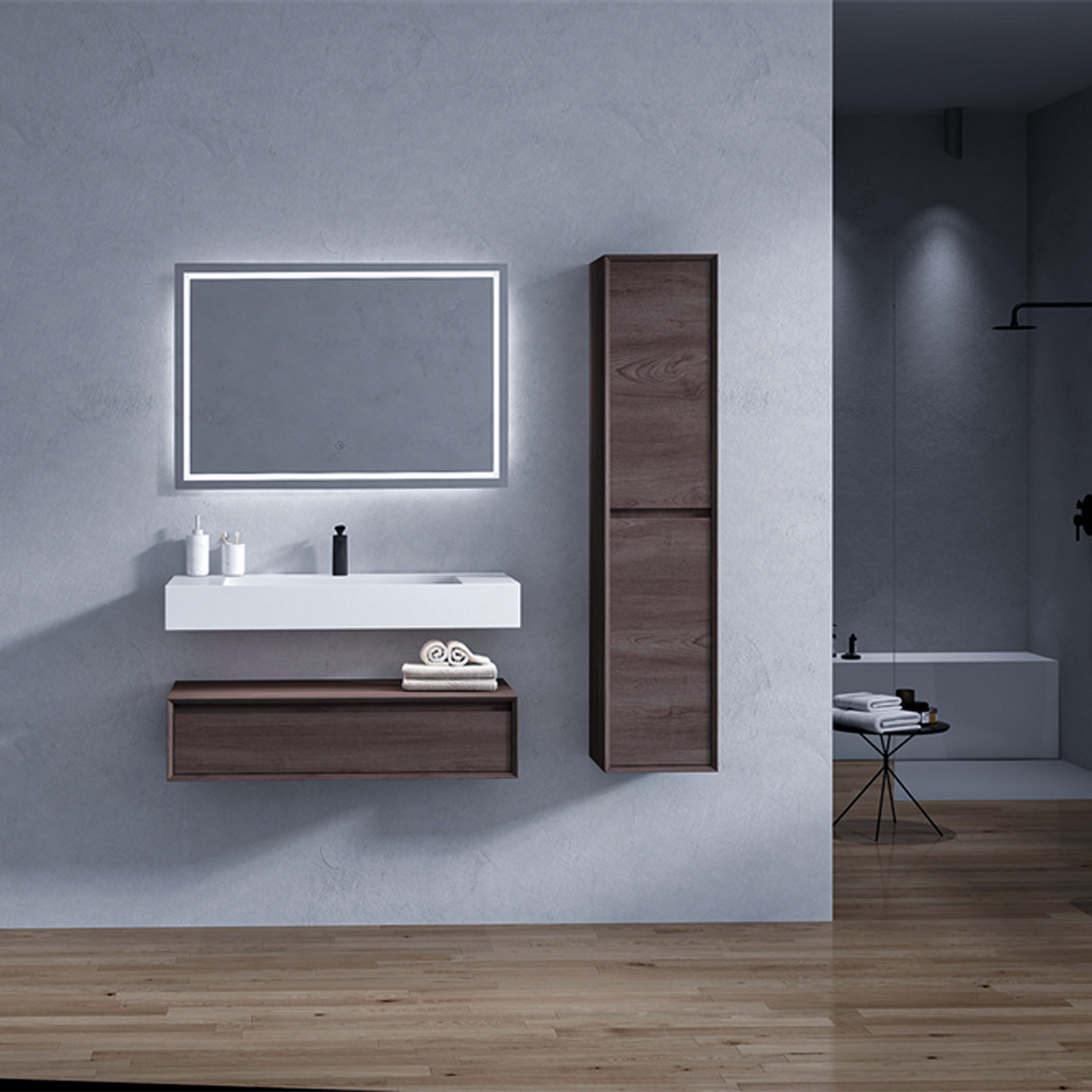 Alysa 42" Floating Bathroom Vanity Set with FLX16 Acrylic Sink