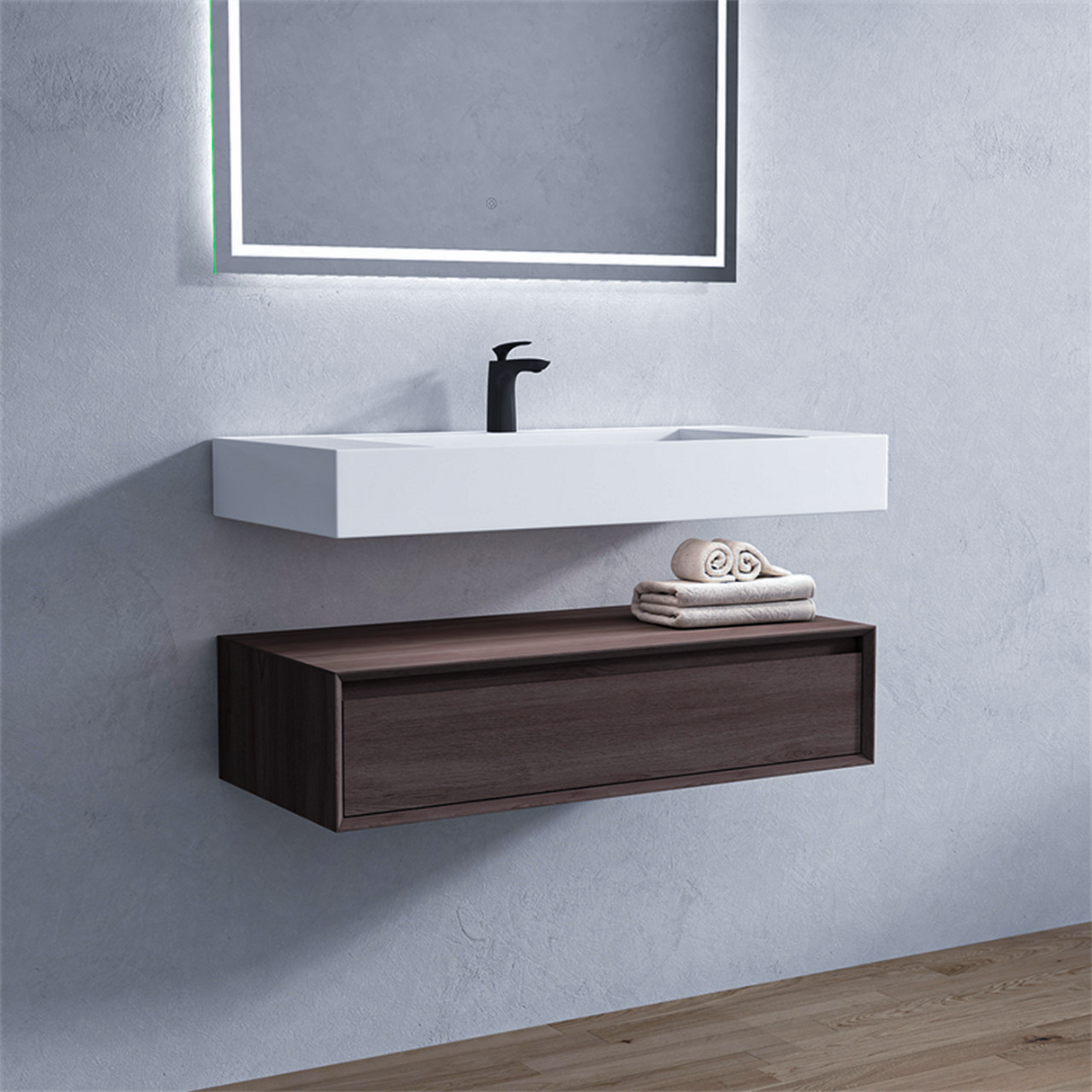 Alysa 42" Floating Bathroom Vanity Set with FLX16 Acrylic Sink