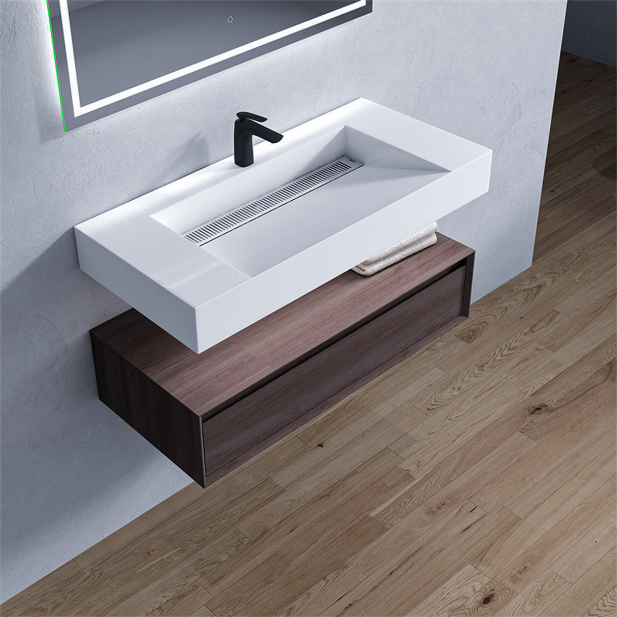 Alysa 42" Floating Bathroom Vanity Set with FLX16 Acrylic Sink