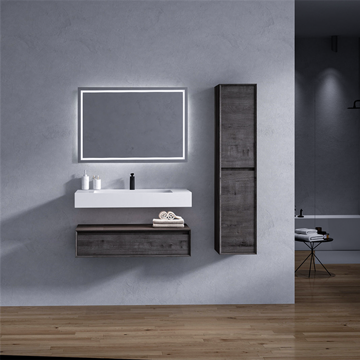 Alysa 42" Floating Bathroom Vanity Set with FLX16 Acrylic Sink