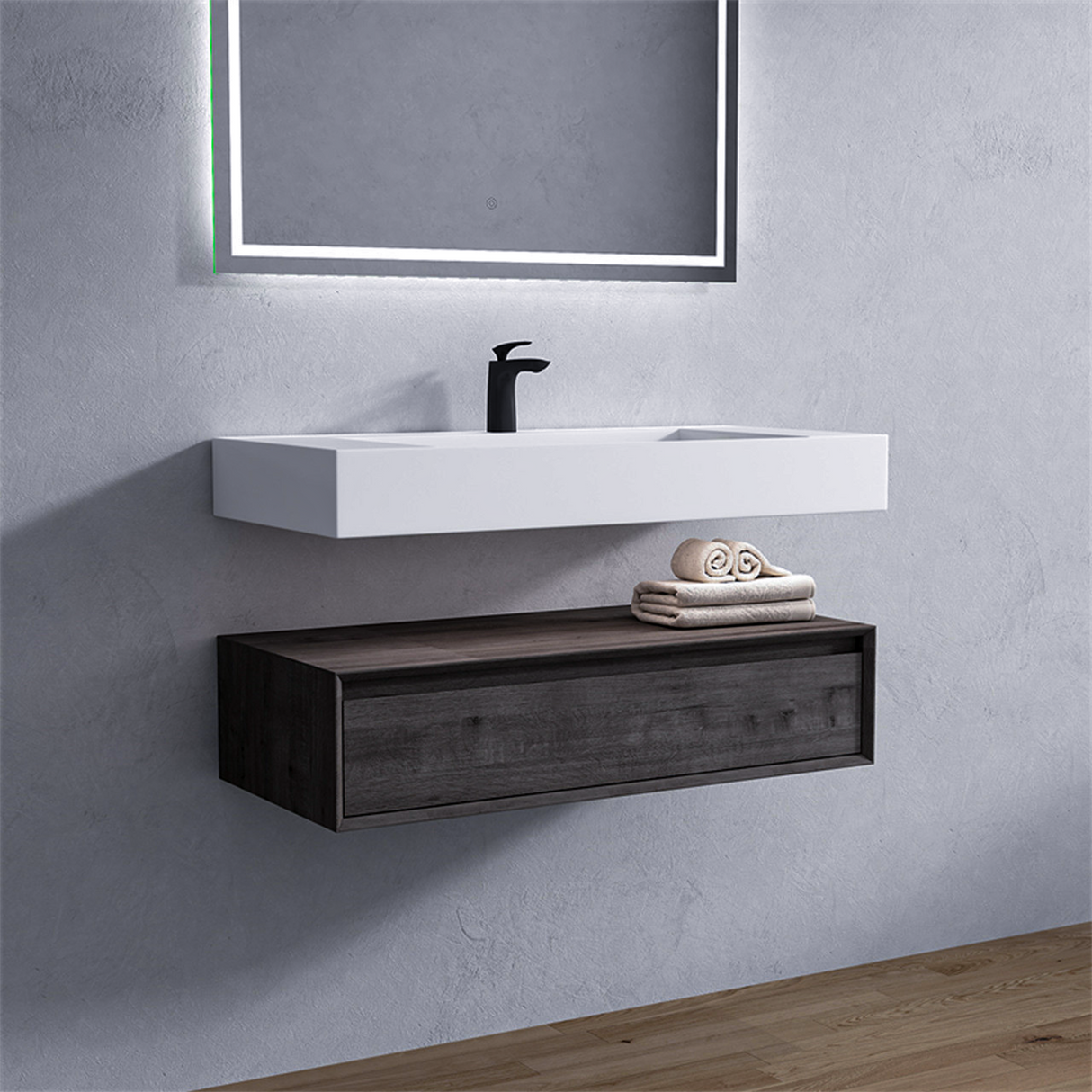 Alysa 42" Floating Bathroom Vanity Set with FLX16 Acrylic Sink