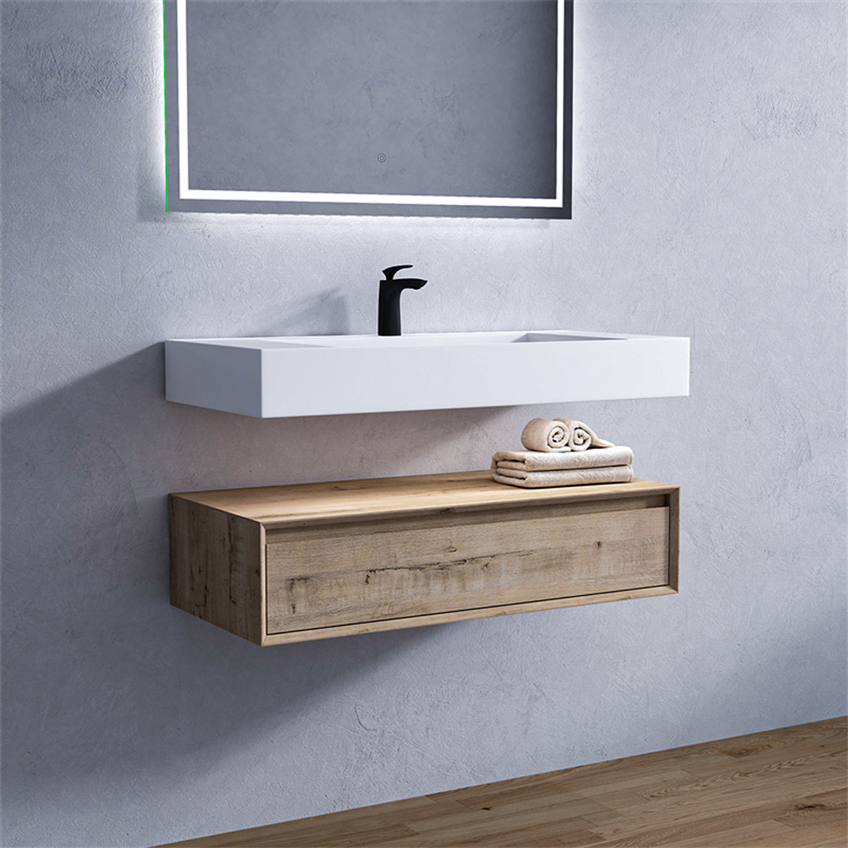 Alysa 42" Floating Bathroom Vanity Set with FLX16 Acrylic Sink