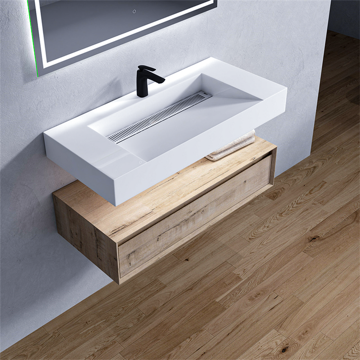 Alysa 42" Floating Bathroom Vanity Set with FLX16 Acrylic Sink