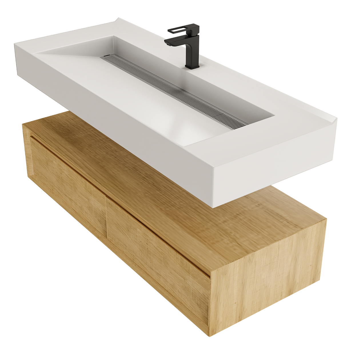 Alysa 48" Floating Bathroom Vanity Set with FLX16 Acrylic Single Sink Top