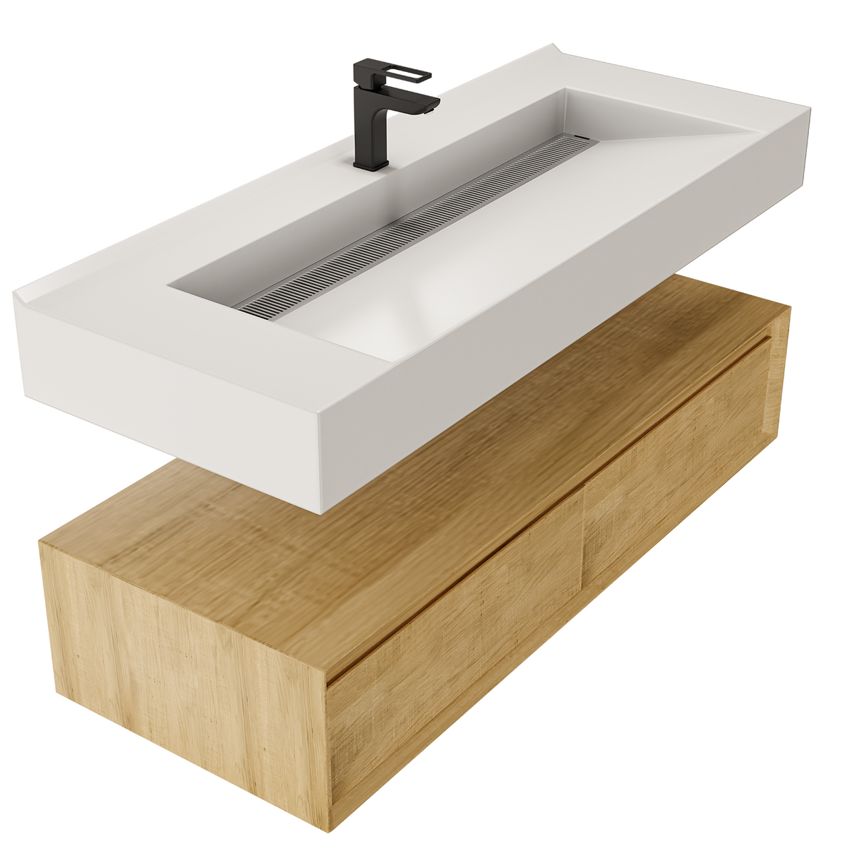 Alysa 48" Floating Bathroom Vanity Set with FLX16 Acrylic Single Sink Top