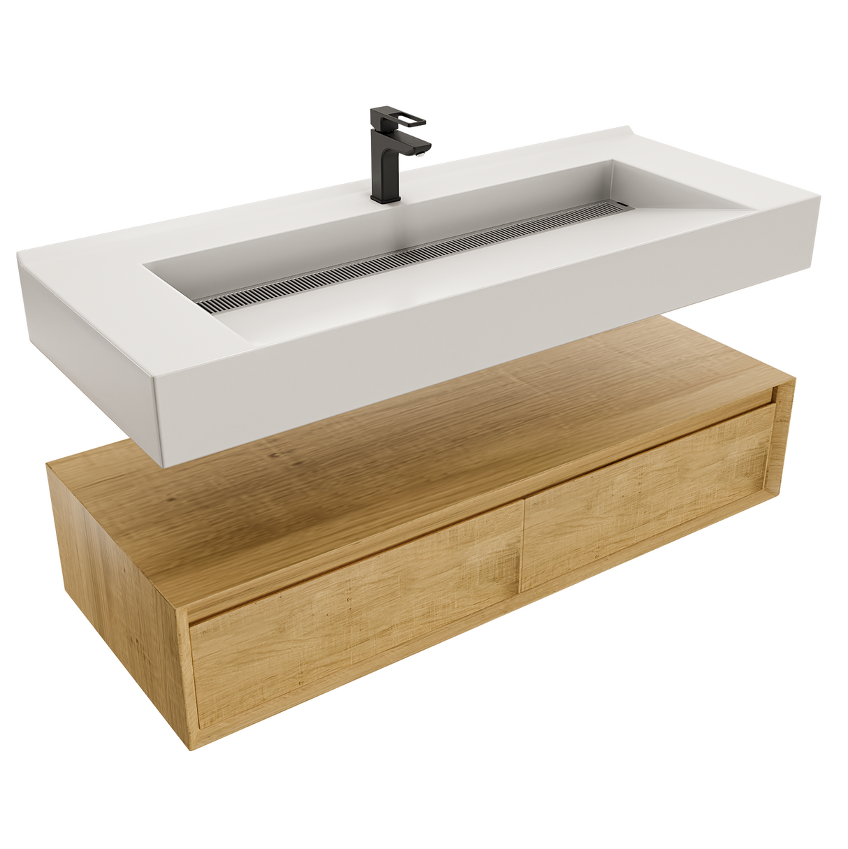 Alysa 48" Floating Bathroom Vanity Set with FLX16 Acrylic Single Sink Top