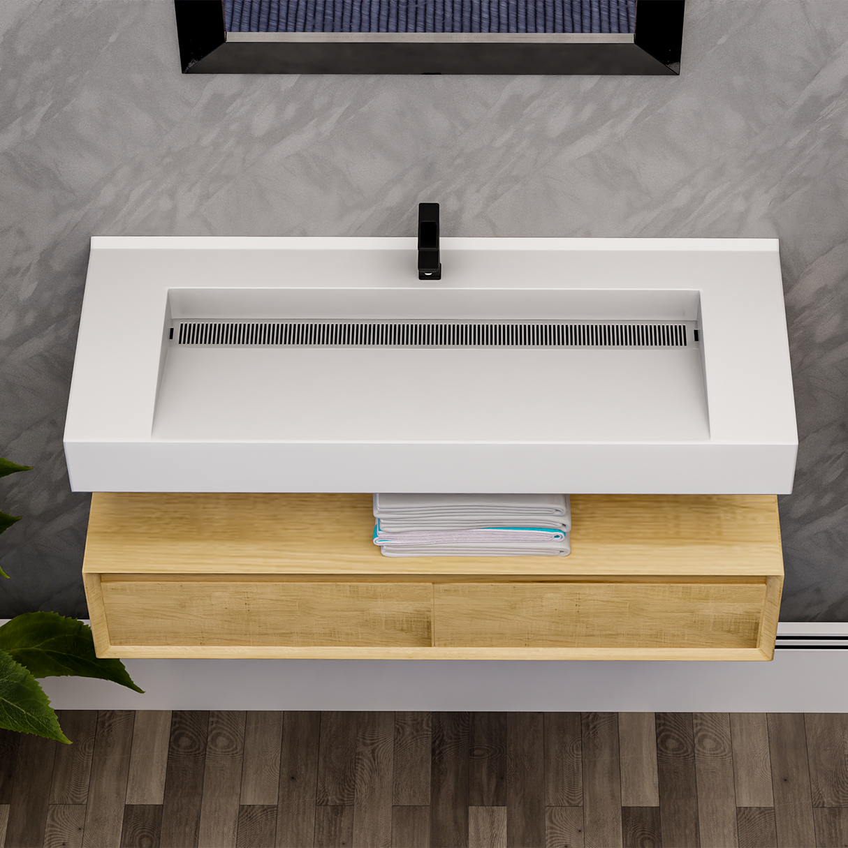 Alysa 48" Floating Bathroom Vanity Set with FLX16 Acrylic Single Sink Top