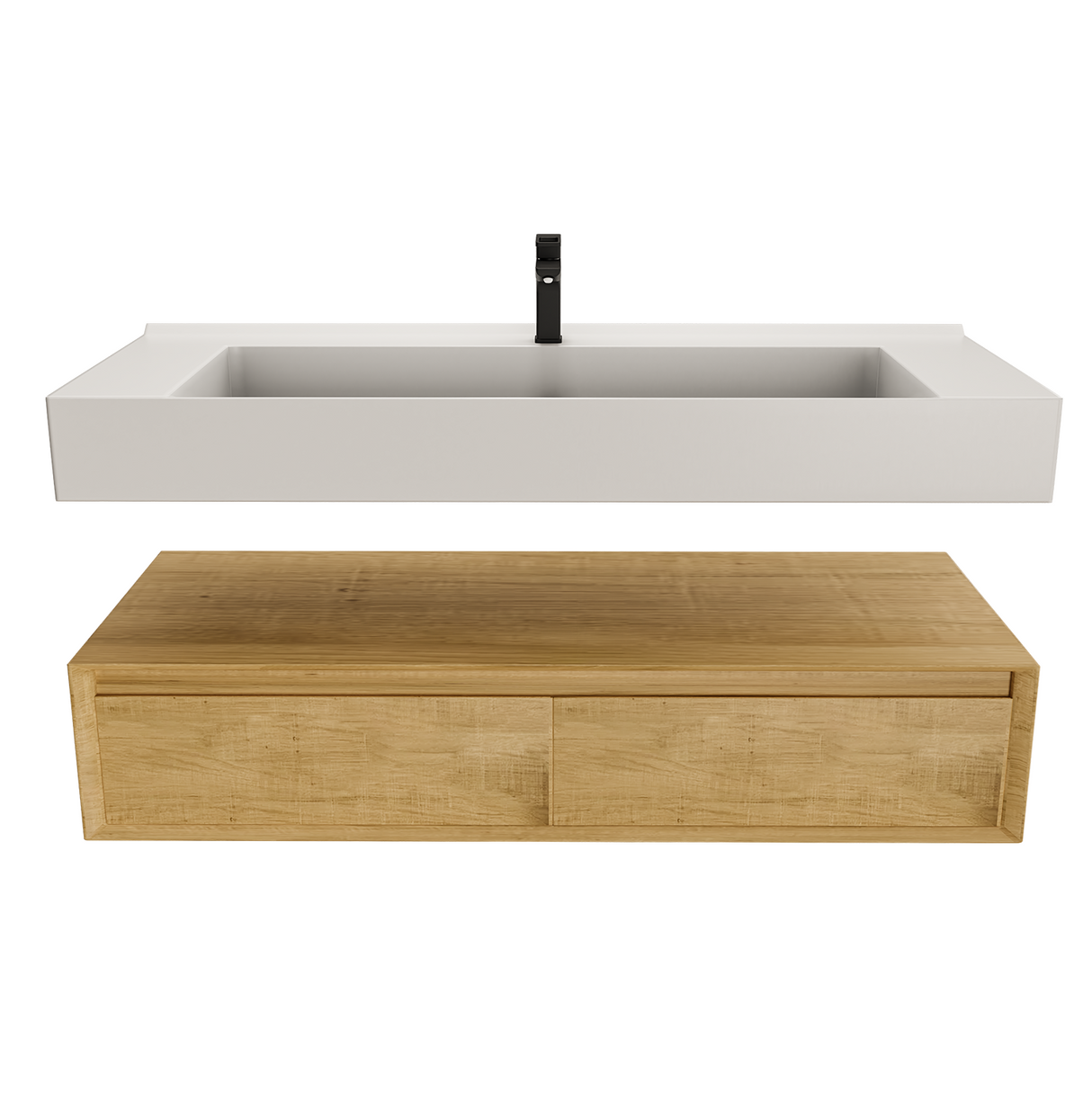 Alysa 48" Floating Bathroom Vanity Set with FLX16 Acrylic Single Sink Top