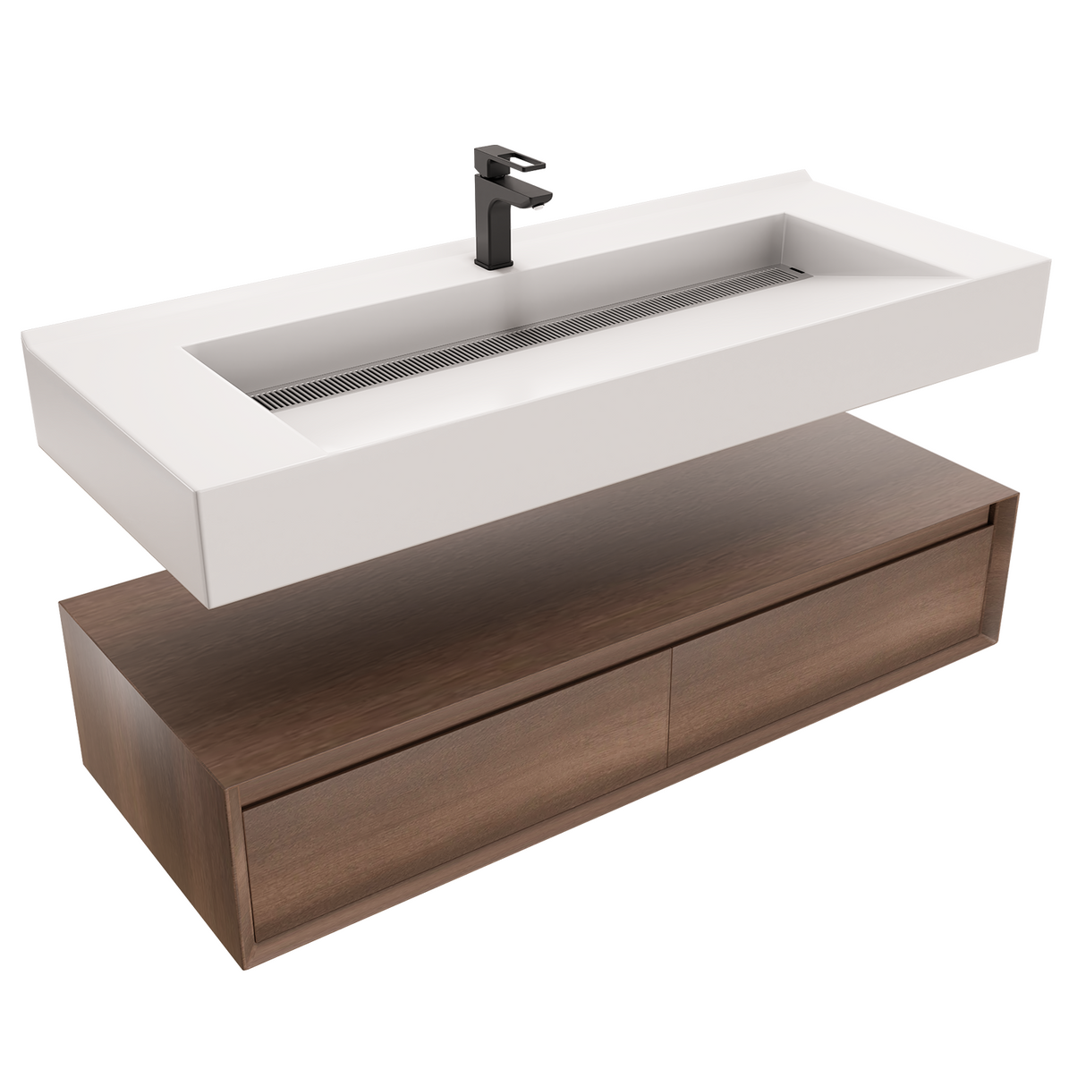 Alysa 48" Floating Bathroom Vanity Set with FLX16 Acrylic Single Sink Top