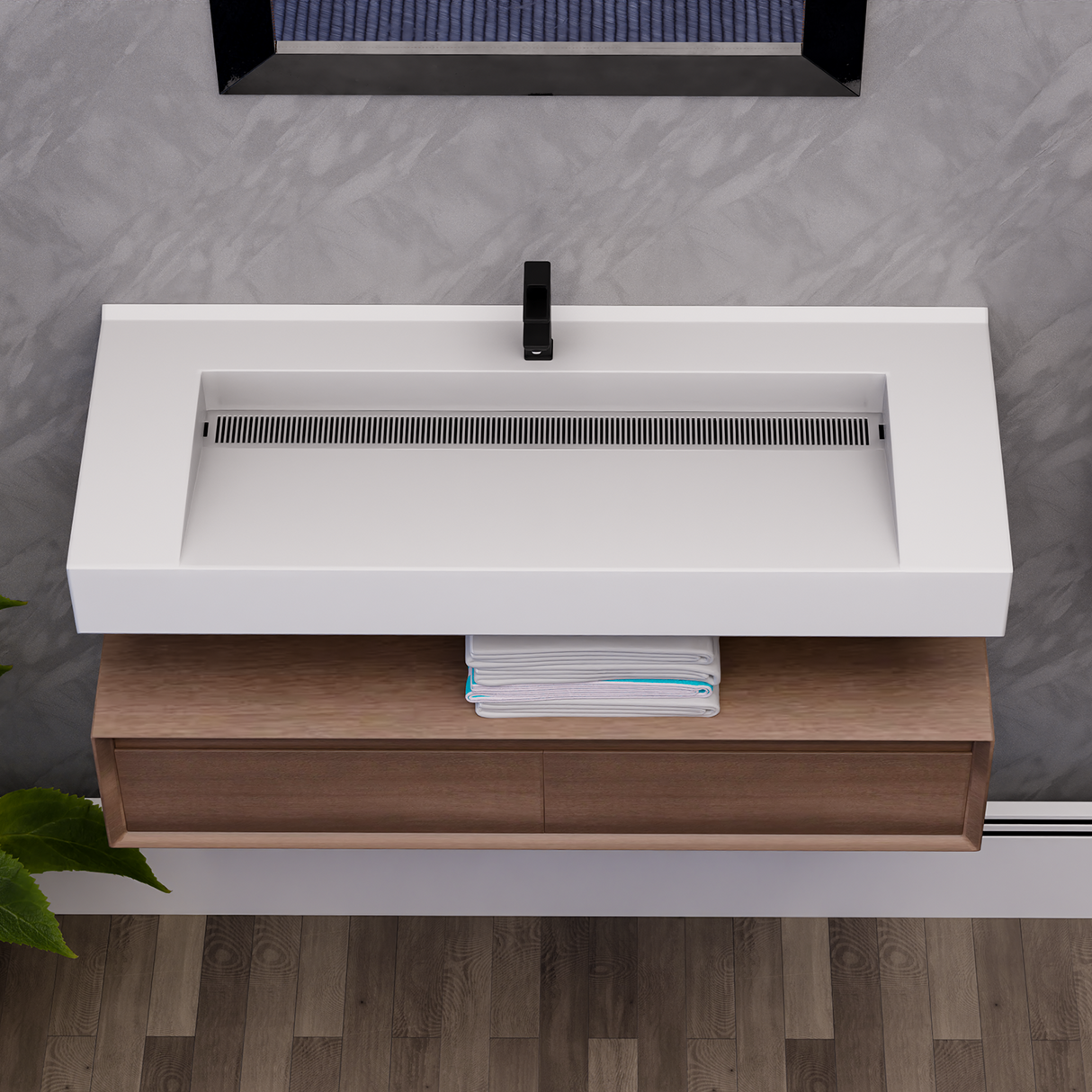 Alysa 48" Floating Bathroom Vanity Set with FLX16 Acrylic Single Sink Top