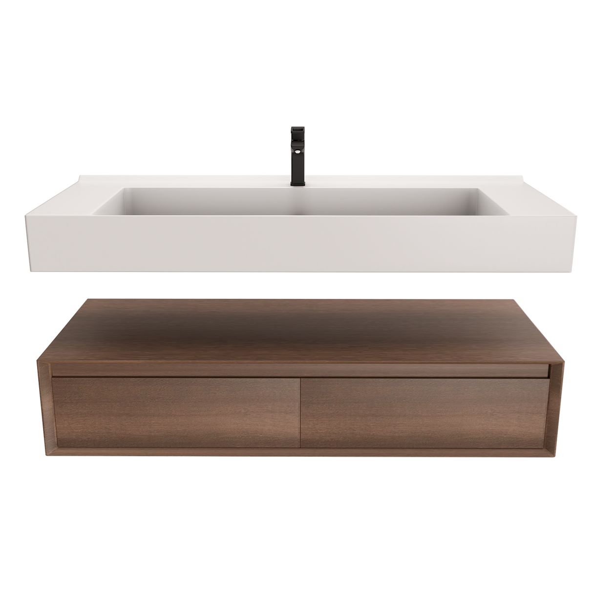 Alysa 48" Floating Bathroom Vanity Set with FLX16 Acrylic Single Sink Top