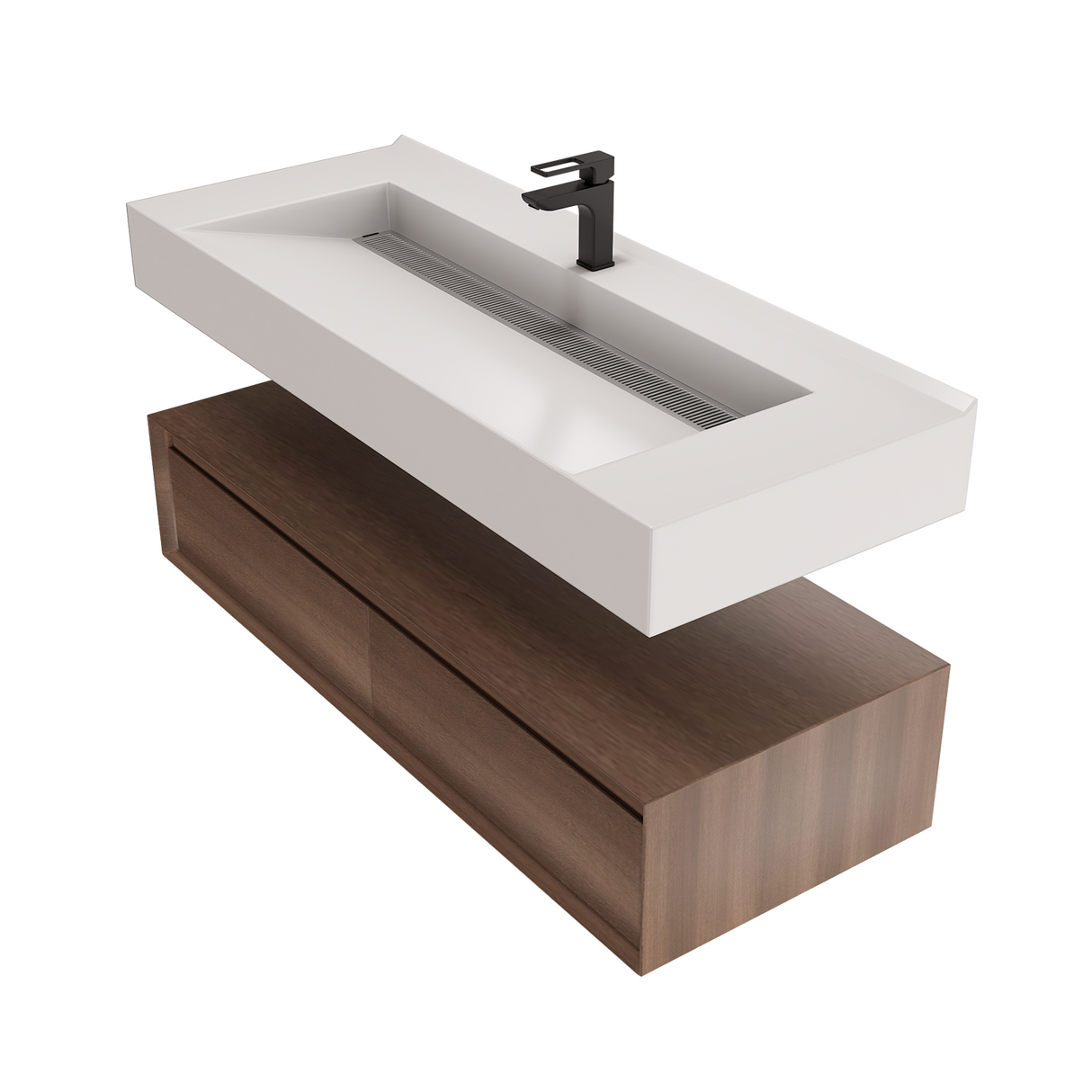 Alysa 48" Floating Bathroom Vanity Set with FLX16 Acrylic Single Sink Top