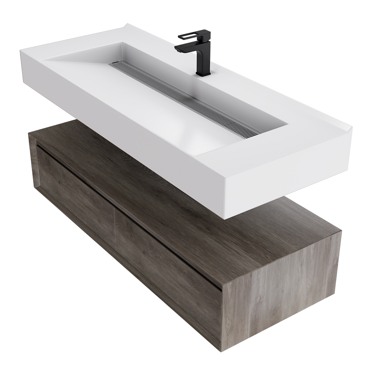 Alysa 48" Floating Bathroom Vanity Set with FLX16 Acrylic Single Sink Top