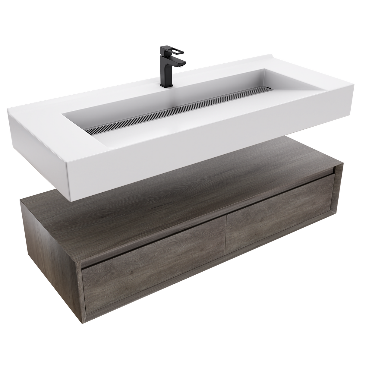 Alysa 48" Floating Bathroom Vanity Set with FLX16 Acrylic Single Sink Top