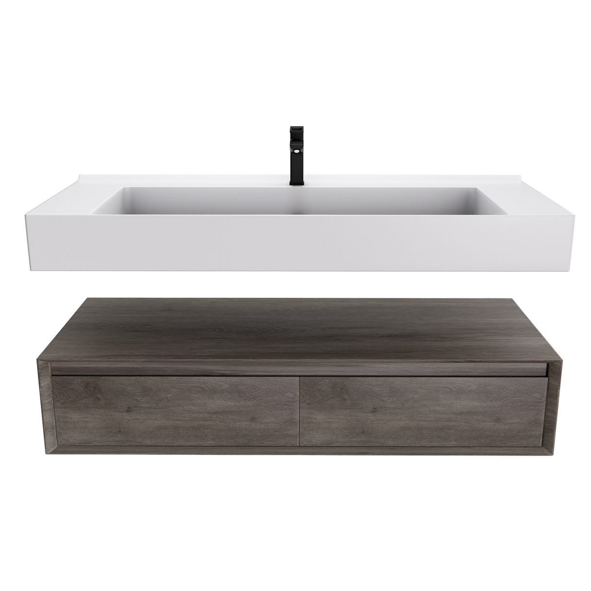 Alysa 48" Floating Bathroom Vanity Set with FLX16 Acrylic Single Sink Top