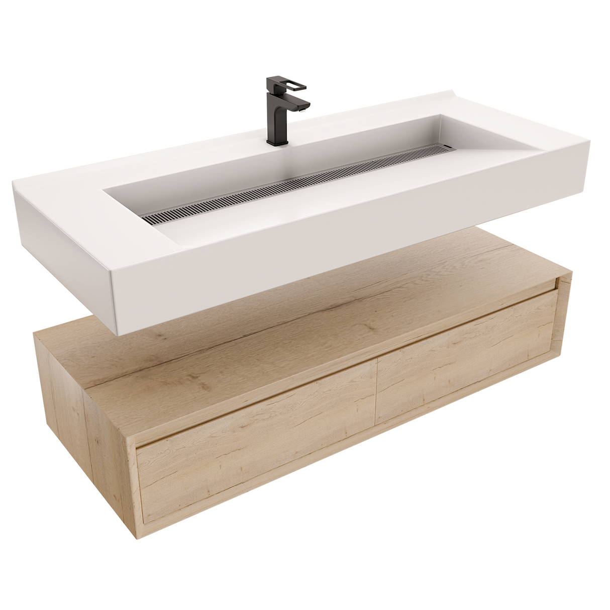 Alysa 48" Floating Bathroom Vanity Set with FLX16 Acrylic Single Sink Top