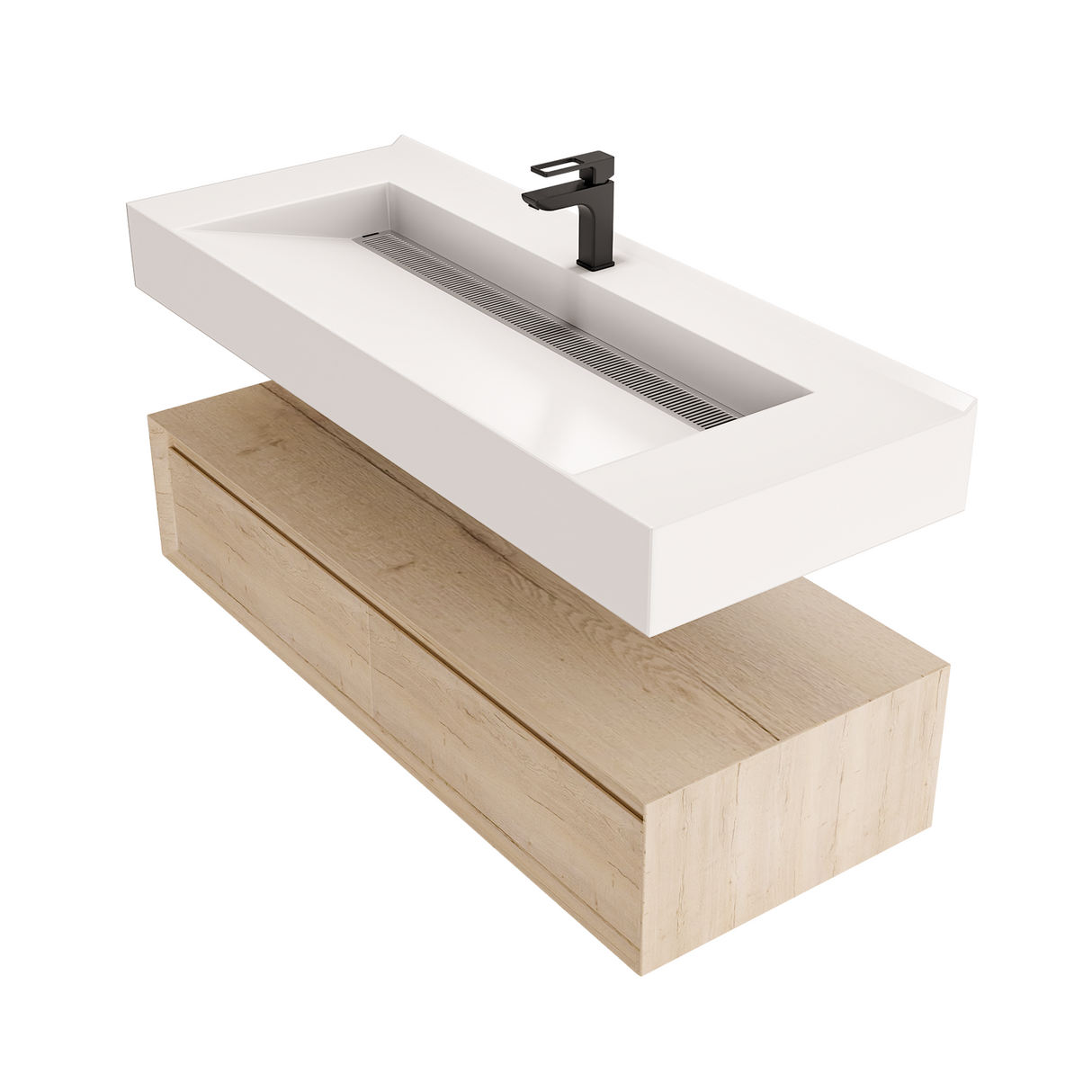 Alysa 48" Floating Bathroom Vanity Set with FLX16 Acrylic Single Sink Top