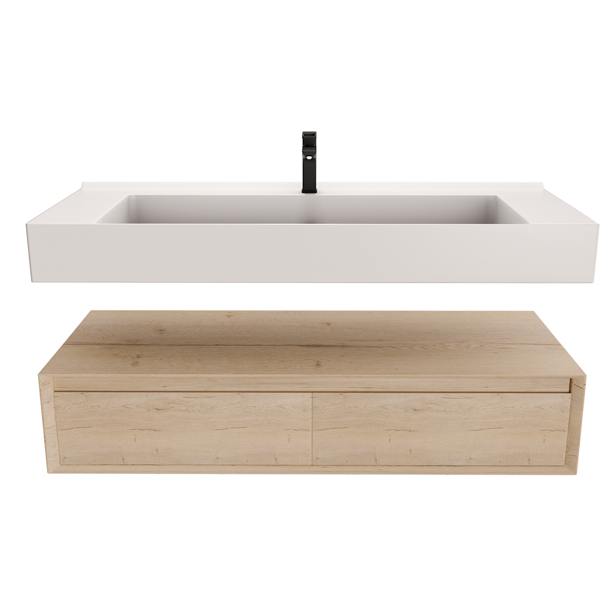 Alysa 48" Floating Bathroom Vanity Set with FLX16 Acrylic Single Sink Top
