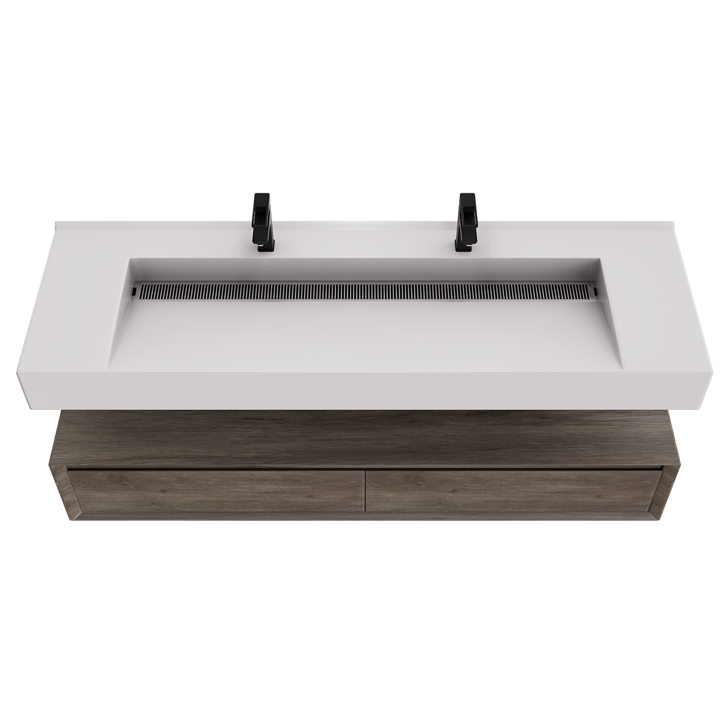 Alysa 60" Floating Bathroom Vanity Set with FLX16 Acrylic Sink/Double Faucet Hole