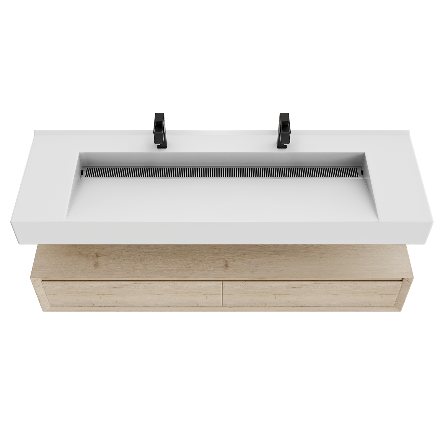 Alysa 60" Floating Bathroom Vanity Set with FLX16 Acrylic Sink/Double Faucet Hole