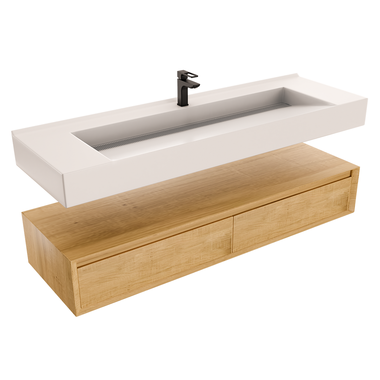 Alysa 60" Floating Bathroom Vanity Set with FLX16 Acrylic Single Sink Top