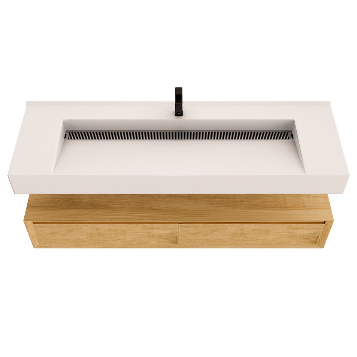 Alysa 60" Floating Bathroom Vanity Set with FLX16 Acrylic Single Sink Top