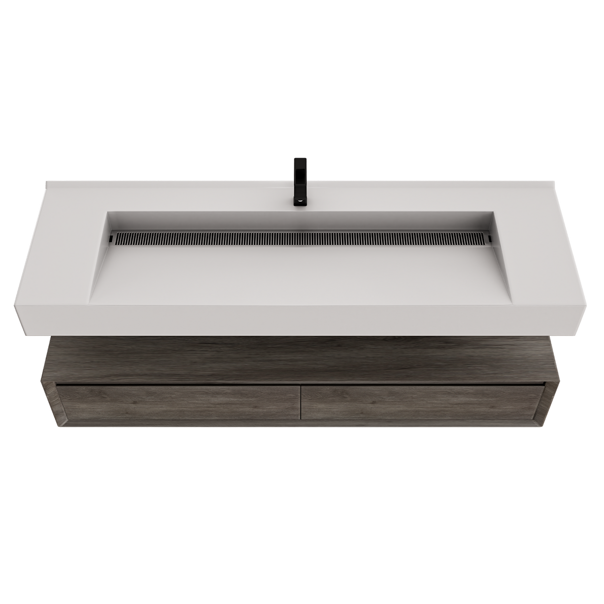 Alysa 60" Floating Bathroom Vanity Set with FLX16 Acrylic Single Sink Top