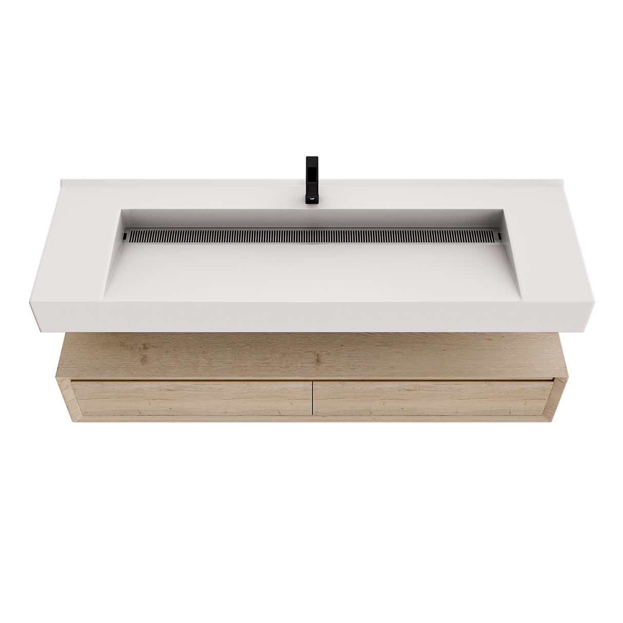 Alysa 60" Floating Bathroom Vanity Set with FLX16 Acrylic Single Sink Top