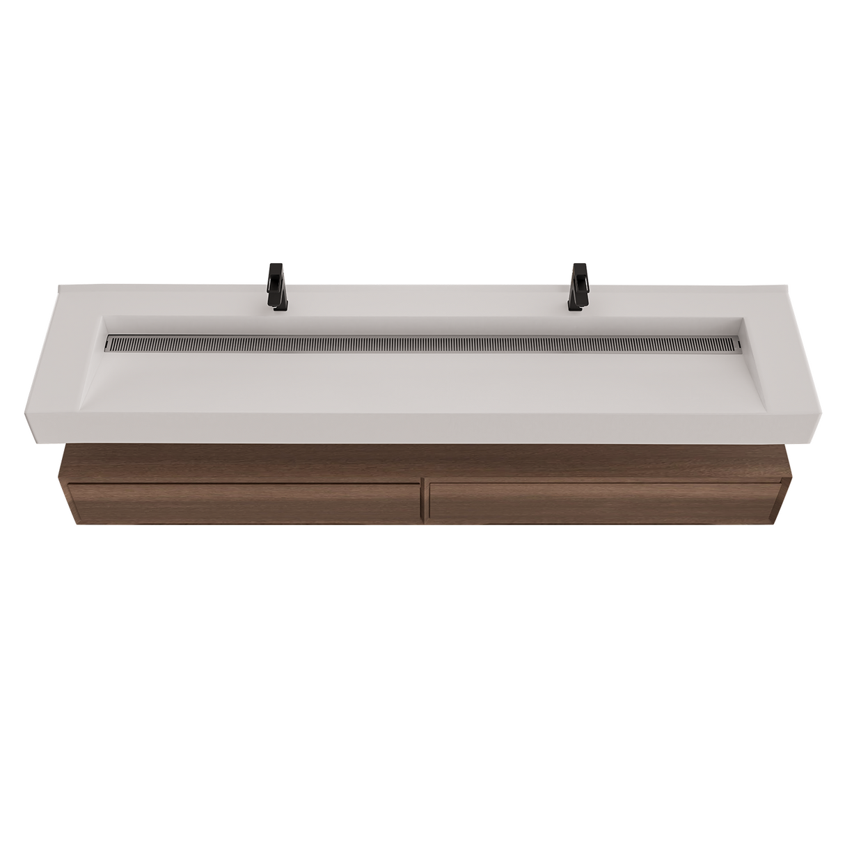 Alysa 84" Floating Bathroom Vanity Set with FLX16 Acrylic Sink & Double Faucet Holes