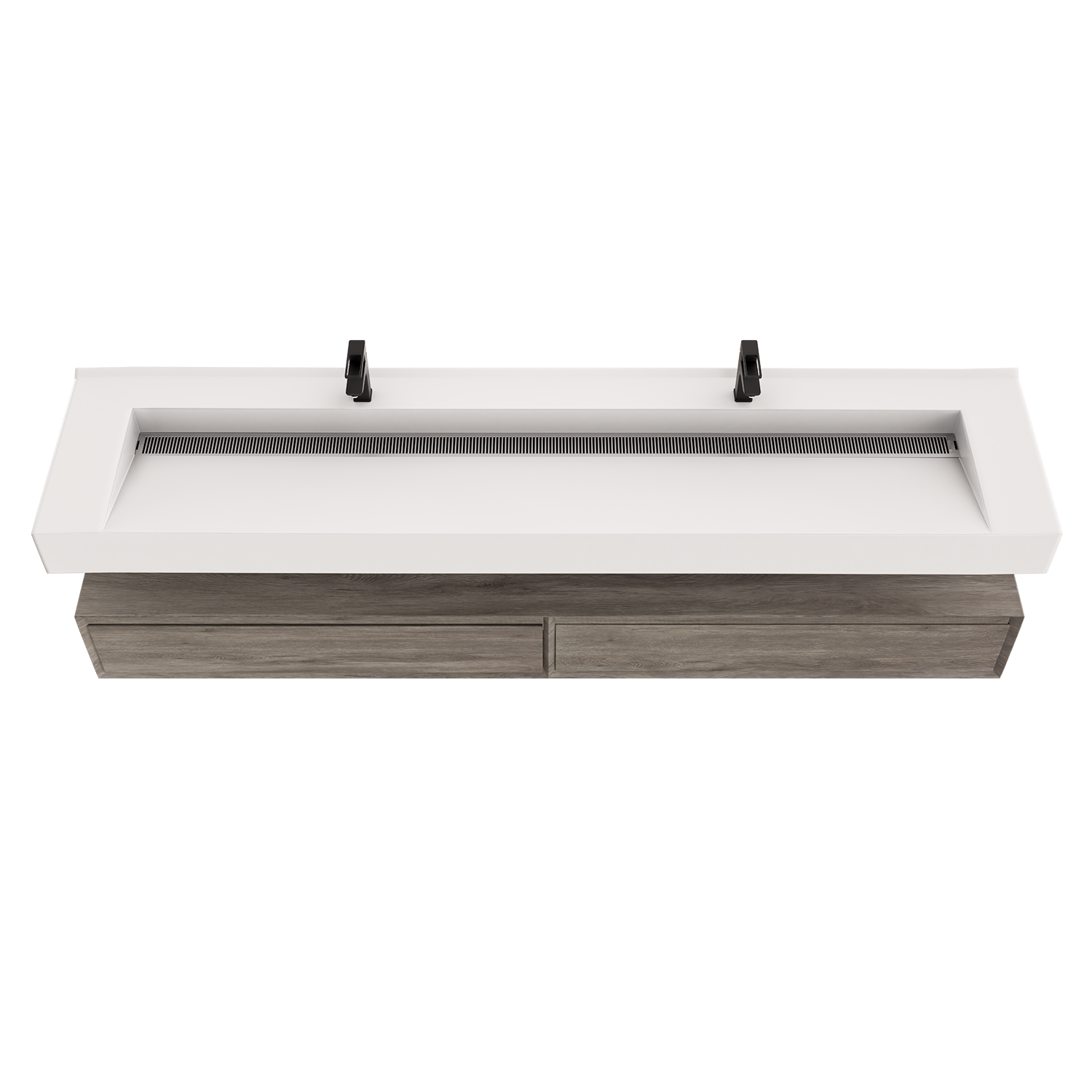 Alysa 84" Floating Bathroom Vanity Set with FLX16 Acrylic Sink & Double Faucet Holes