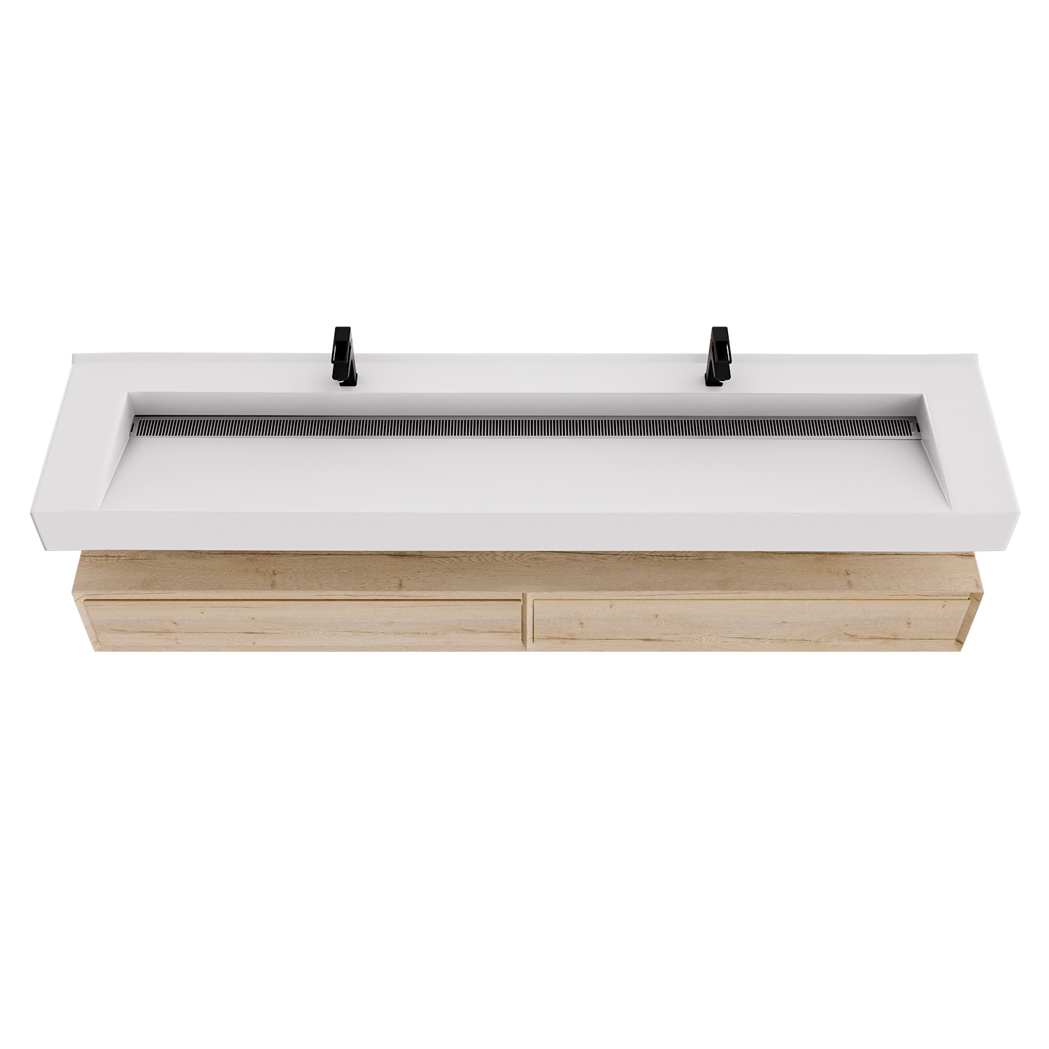 Alysa 84" Floating Bathroom Vanity Set with FLX16 Acrylic Sink & Double Faucet Holes
