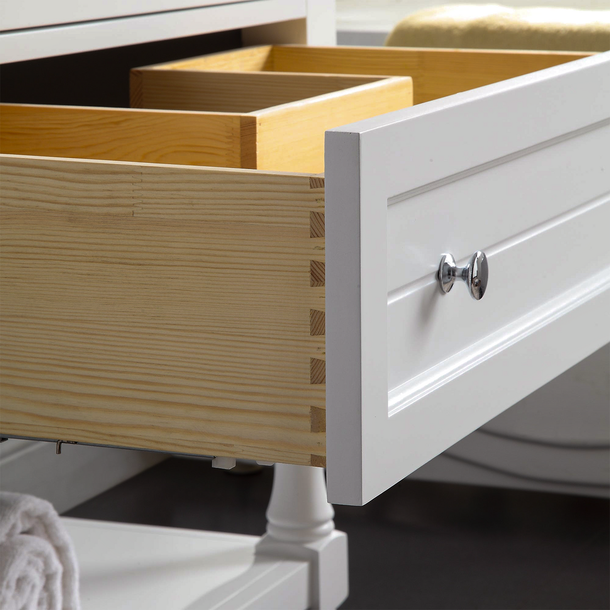 36" Elizabeth Freestanding Solid Wood White Bathroom Vanity with Carrara Natural Marble Sink Top with 4 In. Backsplash