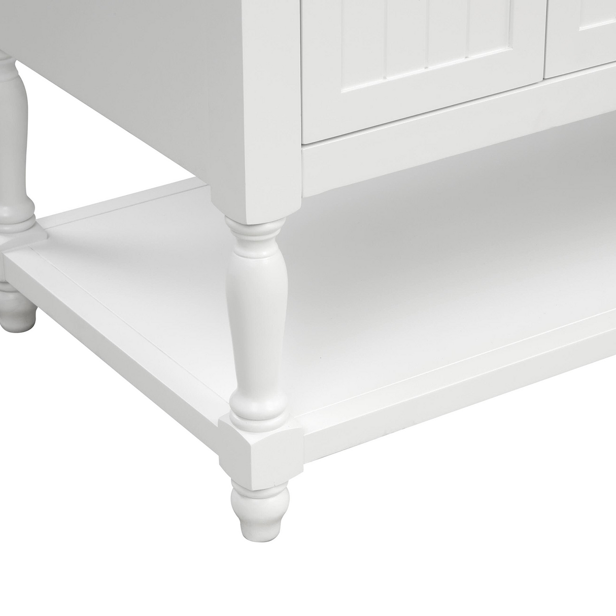 60" Elizabeth Freestanding Solid Wood White Bathroom Vanity with Carrara Natural Marble Double Sink Top with 4 In. Backsplash