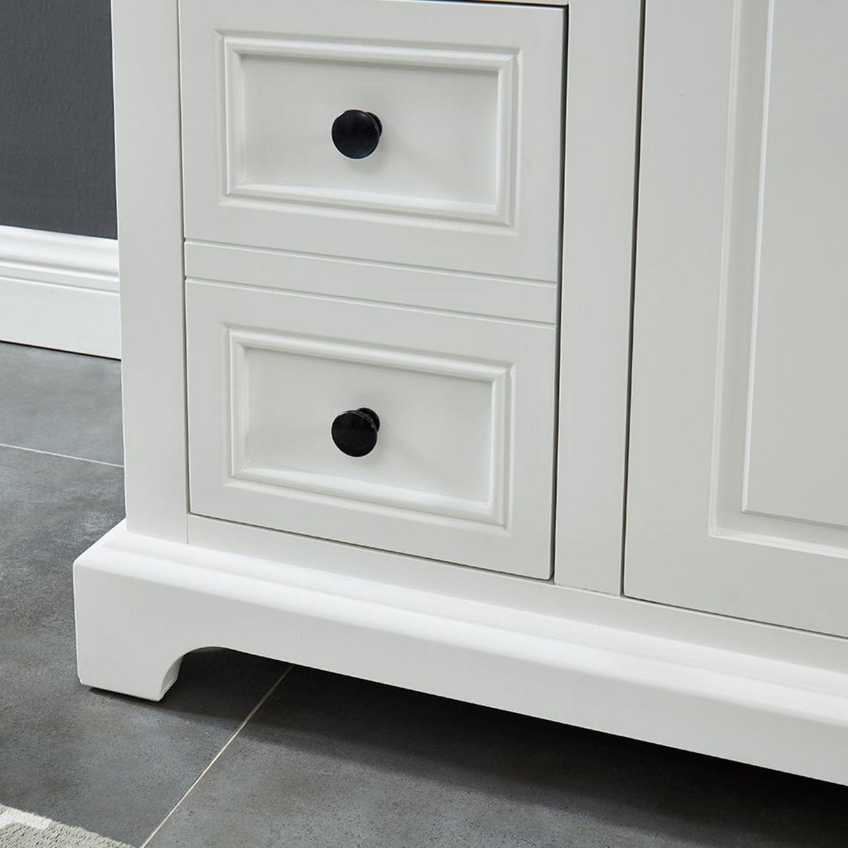 48" Icon Premium Freestanding Solid Wood White Bathroom Vanity with 1 In. Thick Premium Carrara Natural Marble Sink Top with 4 In. Backsplash