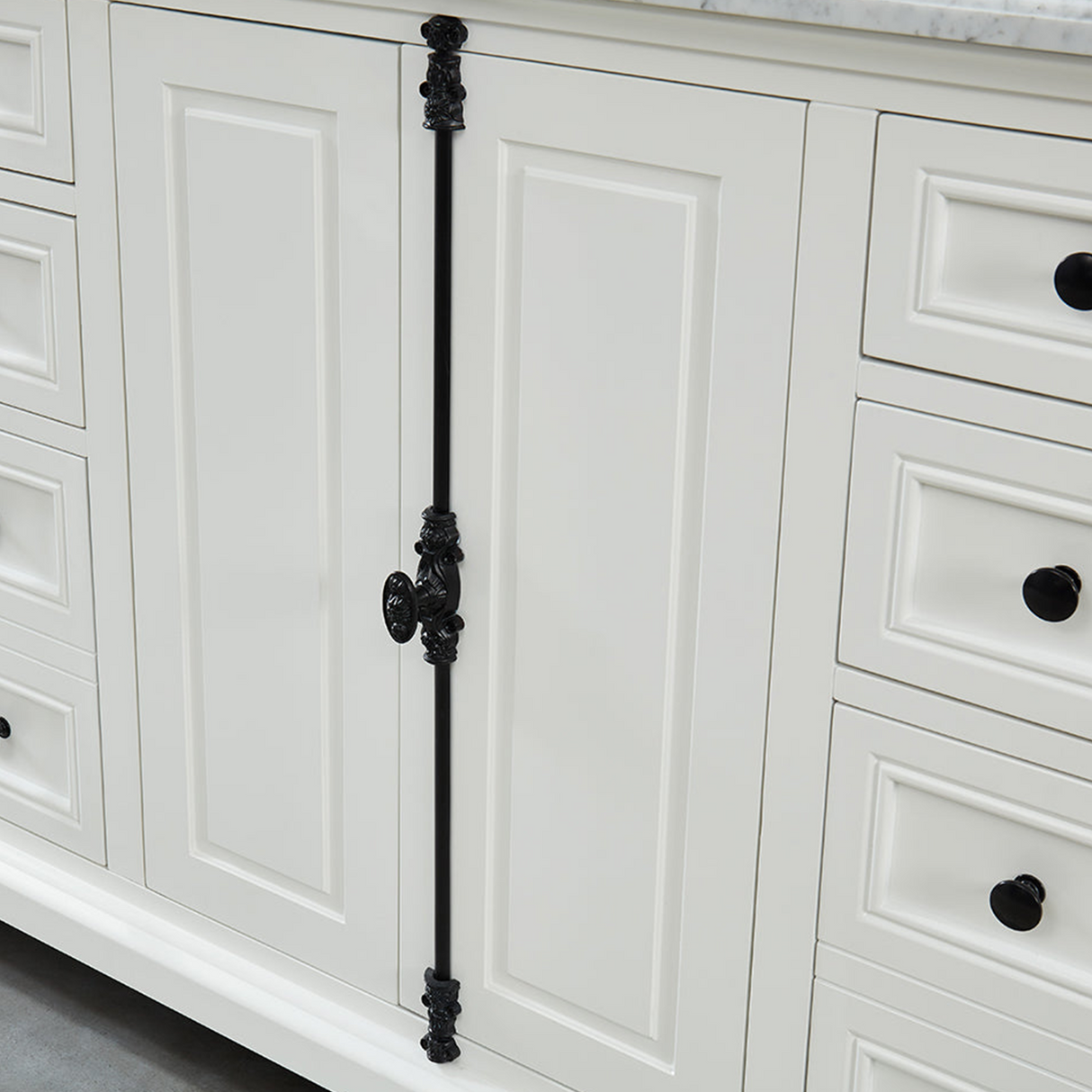 48" Icon Premium Freestanding Solid Wood White Bathroom Vanity with 1 In. Thick Premium Carrara Natural Marble Sink Top with 4 In. Backsplash