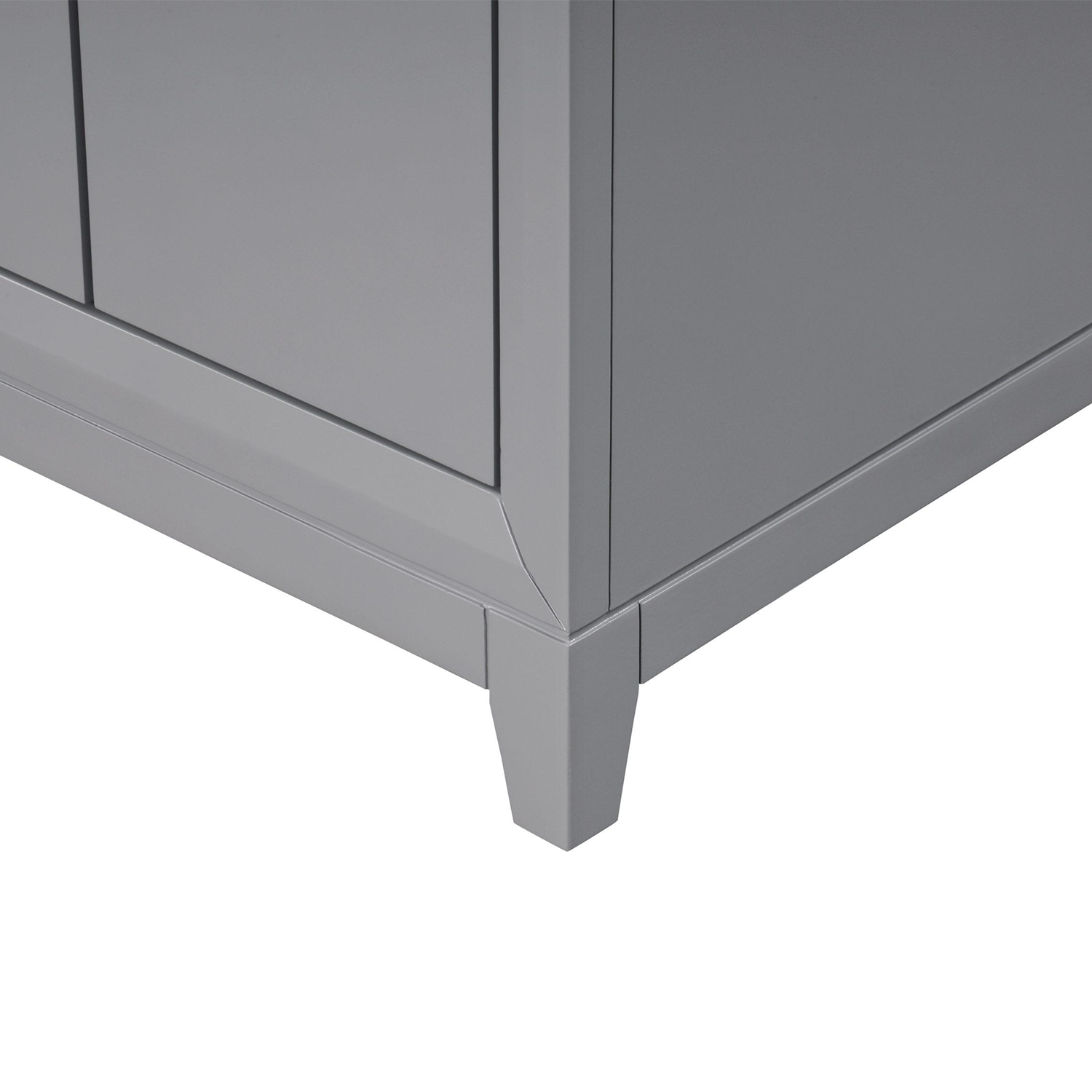 Gray 48" Luton Freestanding Solid Wood Bathroom Vanity With Crystal White Engineered Stone Sink Top & 4 In. Backsplash in Nature Wood Finish