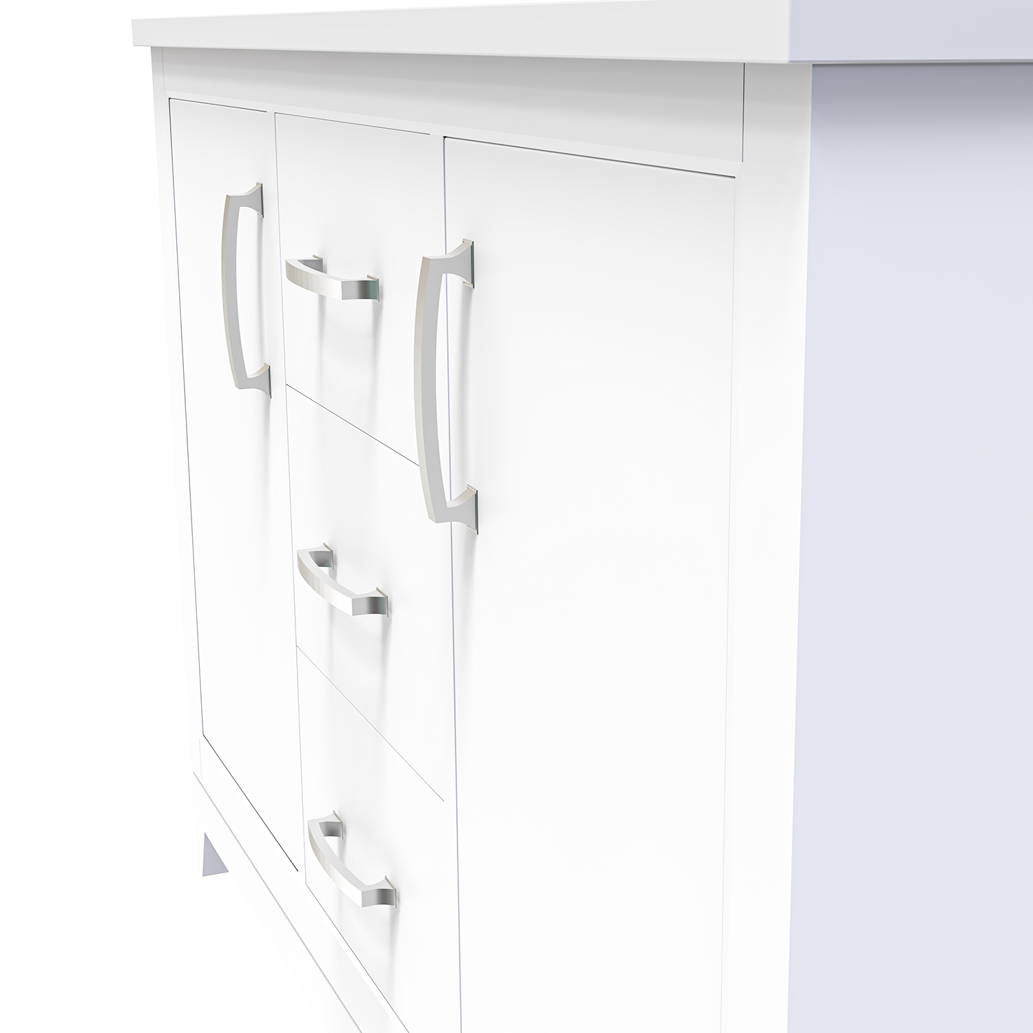 White 49" Luton Freestanding Solid Wood Bathroom Vanity With Crystal White Engineered Stone Double Sink Top & 4 In. Backsplash in Nature Wood Finish