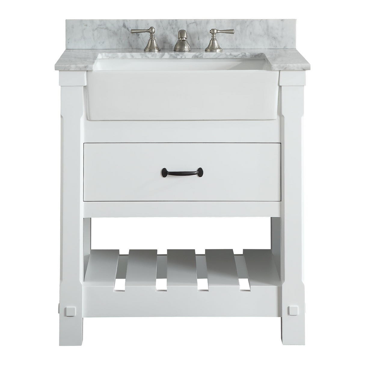 31" Bathroom Vanity in White With Sink - Premium Farmington Family