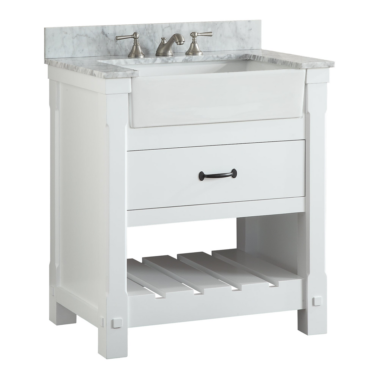 31" Bathroom Vanity in White With Sink - Premium Farmington Family