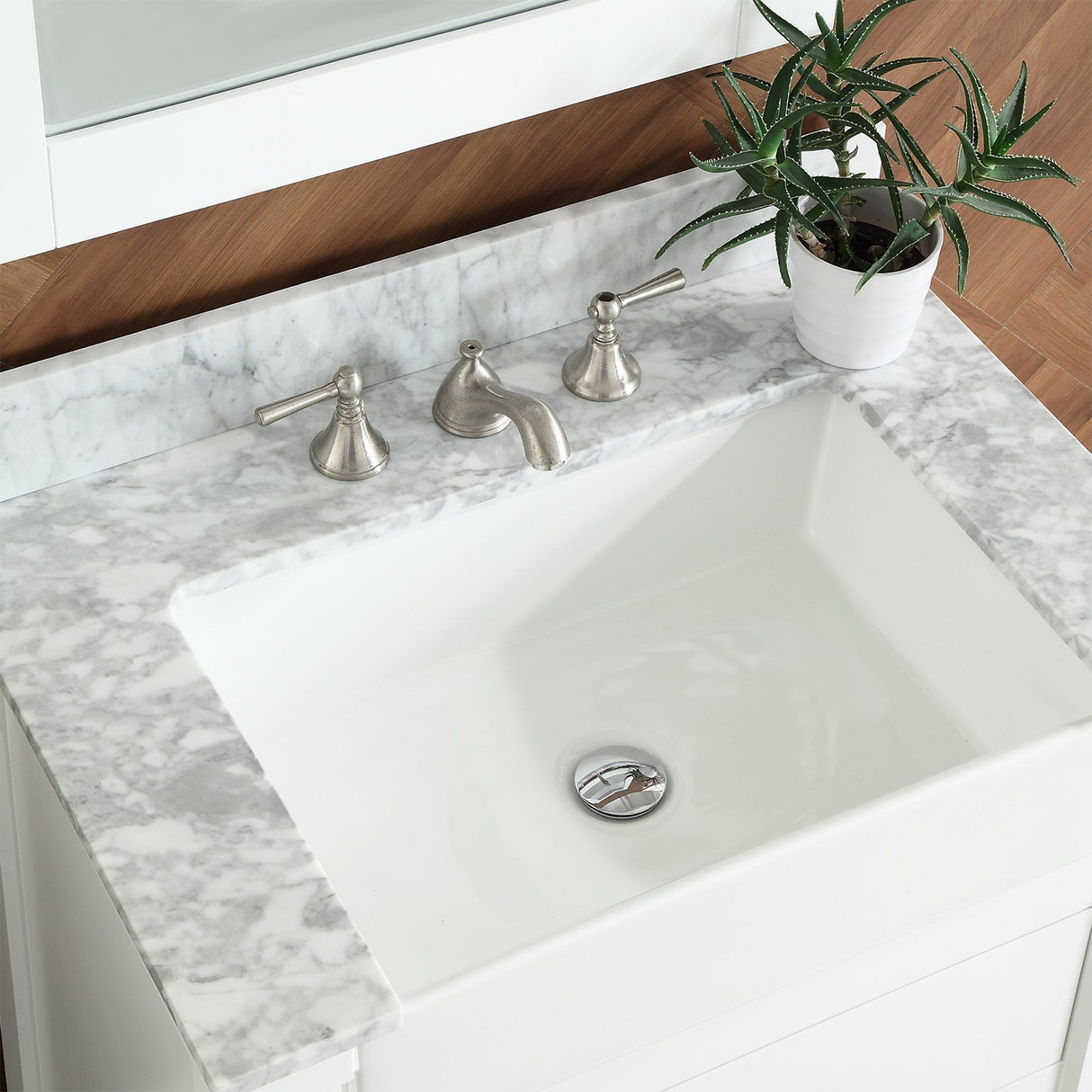 31" Bathroom Vanity in White With Sink - Premium Farmington Family